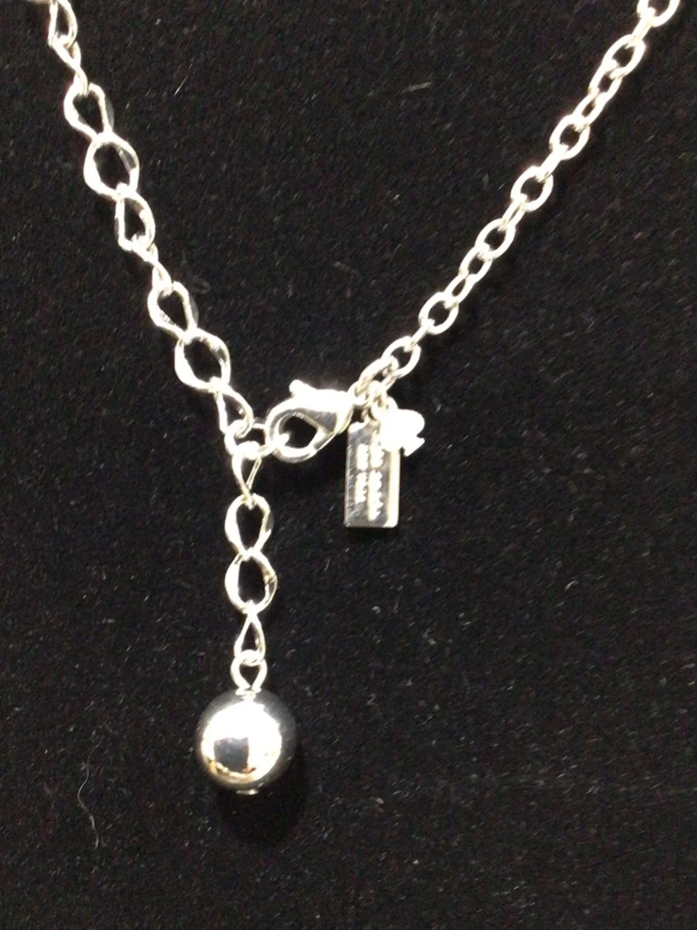 Rare kate spade Silver Large Bow Charm Necklace